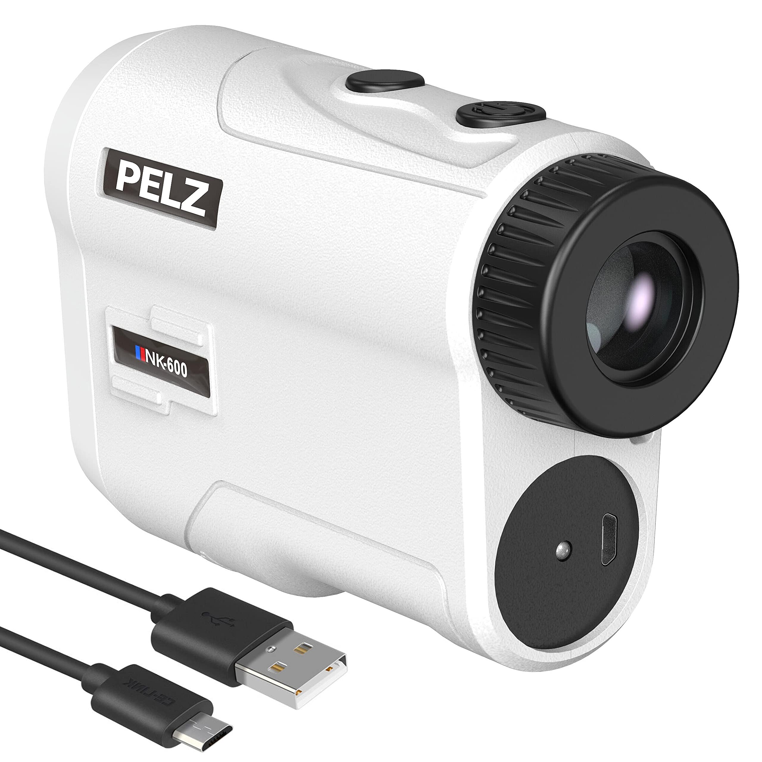 PELZ ゴルフ 距離計 保証2年 充電式 超軽型660yd対応 振動アラーム付き 光学6倍望遠 IP54防水仕様 高低差測定ON/OFF 競技対応 角度測定