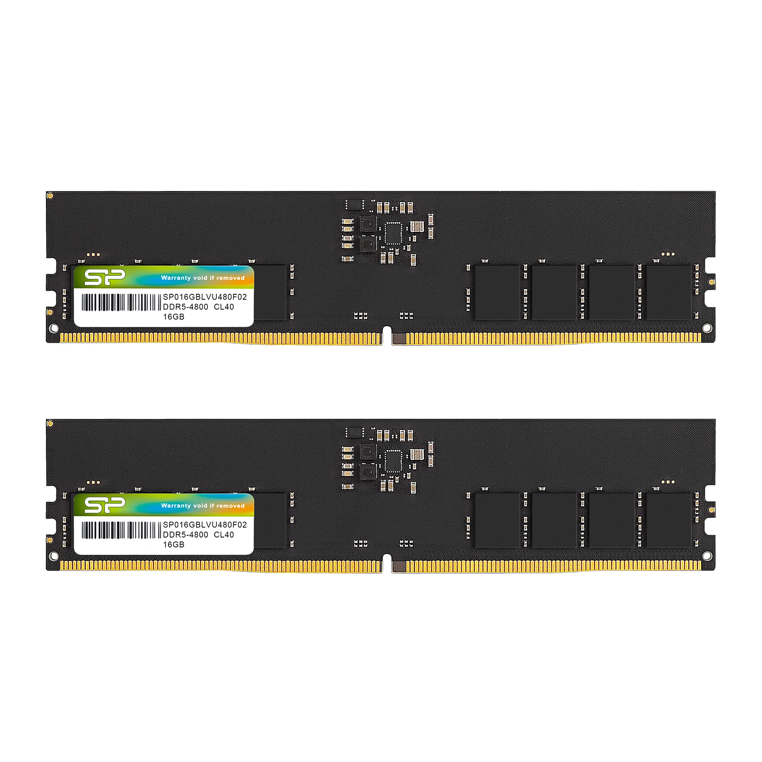 シリコンパワー DDR5 32GB (2x16GB) 4800MHz (PC5-38400) 288ピン CL40 1.1V UDIMM Non-ECC デスクトップ RAM コンピューター メモリ SP0