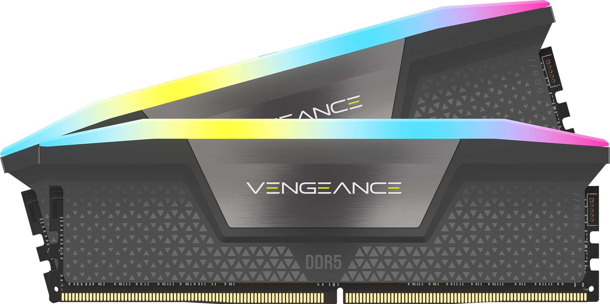 CORSAIR DDR5-5600MHz デスクトップPC用メモリ VENGEANCE RGB DDR5シリーズ (PC5-44800) AMD EXPO メモリキット32GB ブラック グレー [16